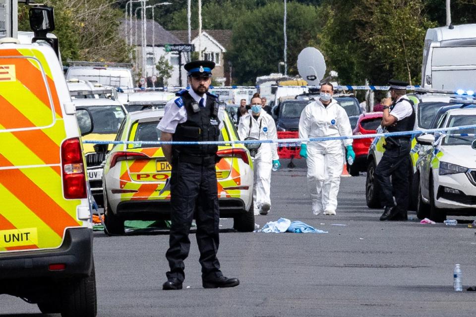 Forensic officers seen at the scene on Hart Street in the hours after the incident (James Speakman/PA Wire)