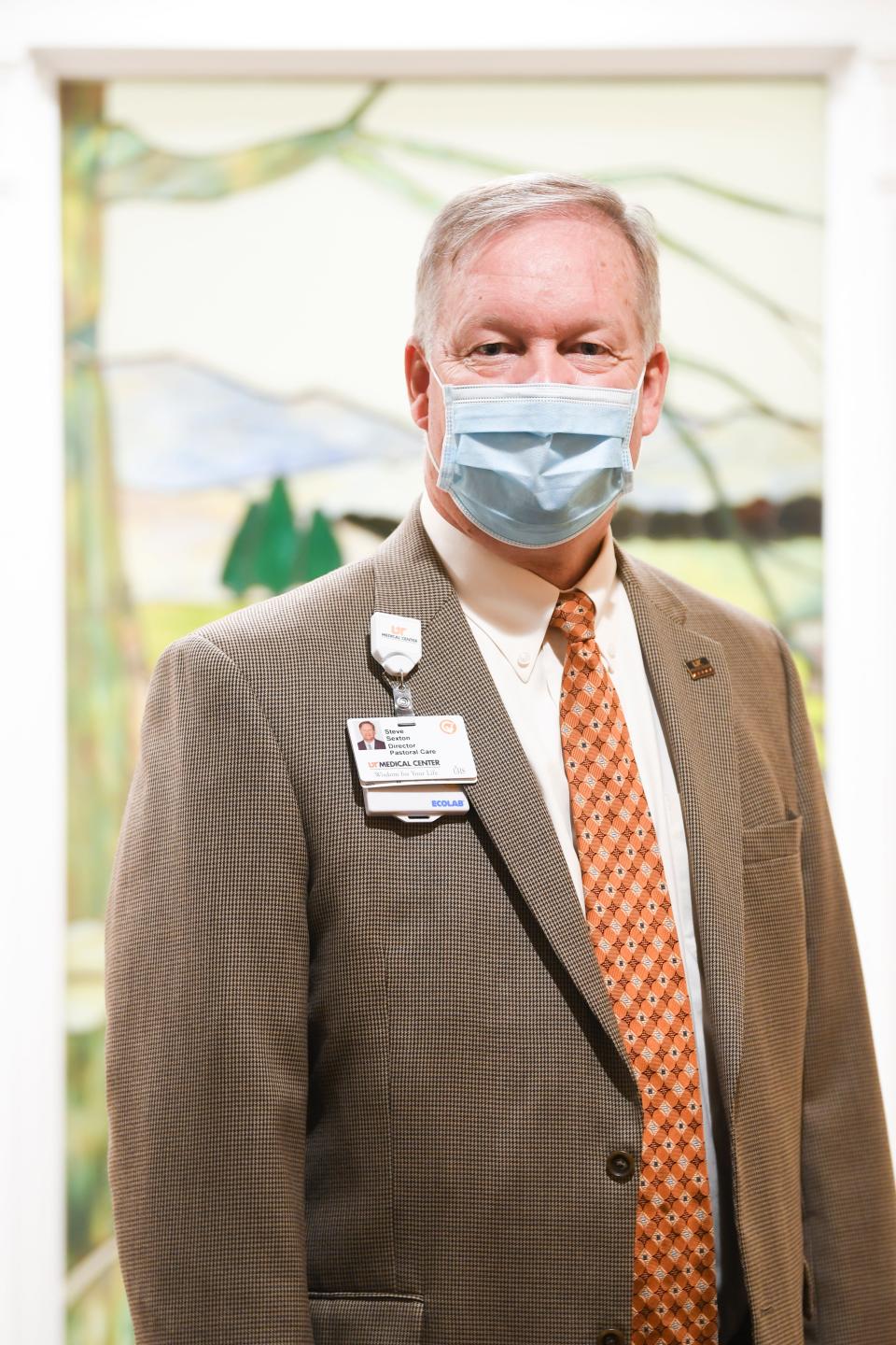Steve Sexton, director of pastoral care at the University of Tennessee Medical Center, has help medical staffers as well as patients in the pandemic.