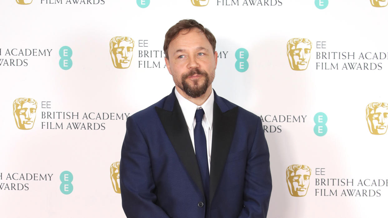 Stephen Graham poses in the Winners Room during the EE British Academy Film Awards 2020 at Royal Albert Hall on February 02, 2020. (Photo by Mike Marsland/WireImage )