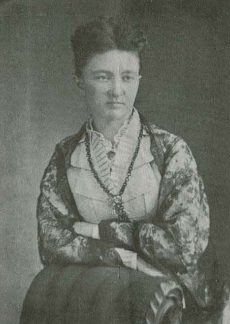 Emily Richter, undated. She became the first public school kindergarten teacher in Wisconsin (in Manitowoc) in 1873.