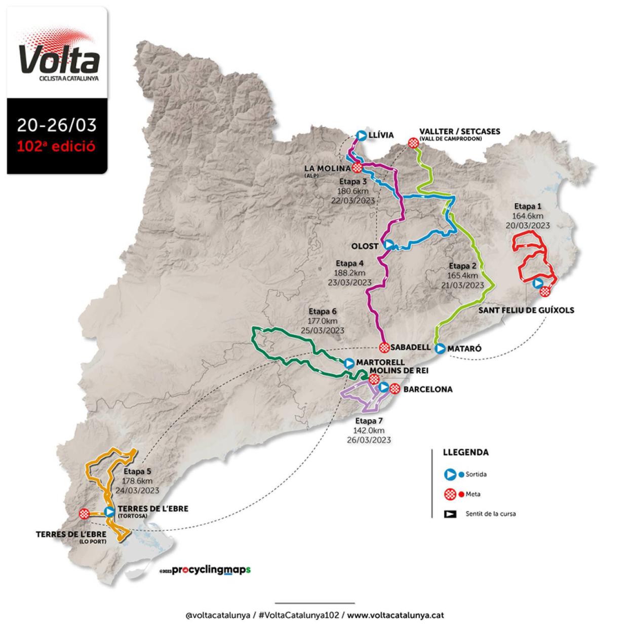  The Volta a Catalunya 2023 route map 