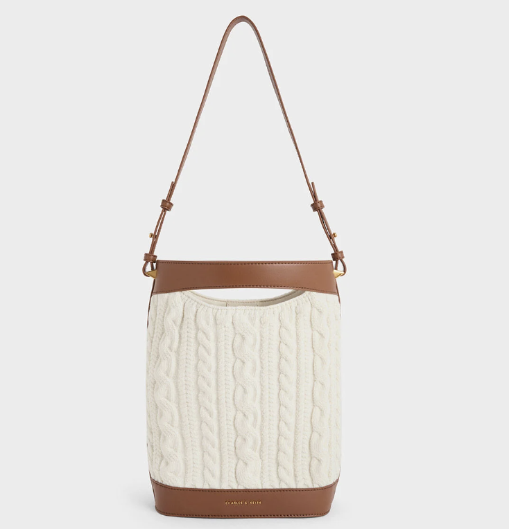 Apolline Textured Knit Bucket Bag. PHOTO: Charles & Keith