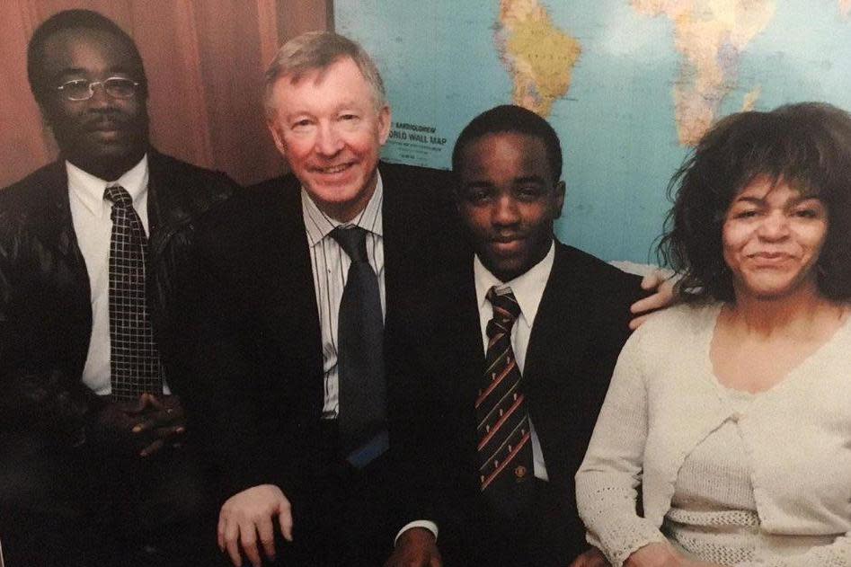 A young Brandy with Sir Alex Ferguson