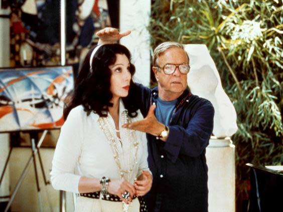 With Cher on the set of the film ‘Tea With Mussolini’, 1999 (Alamy)