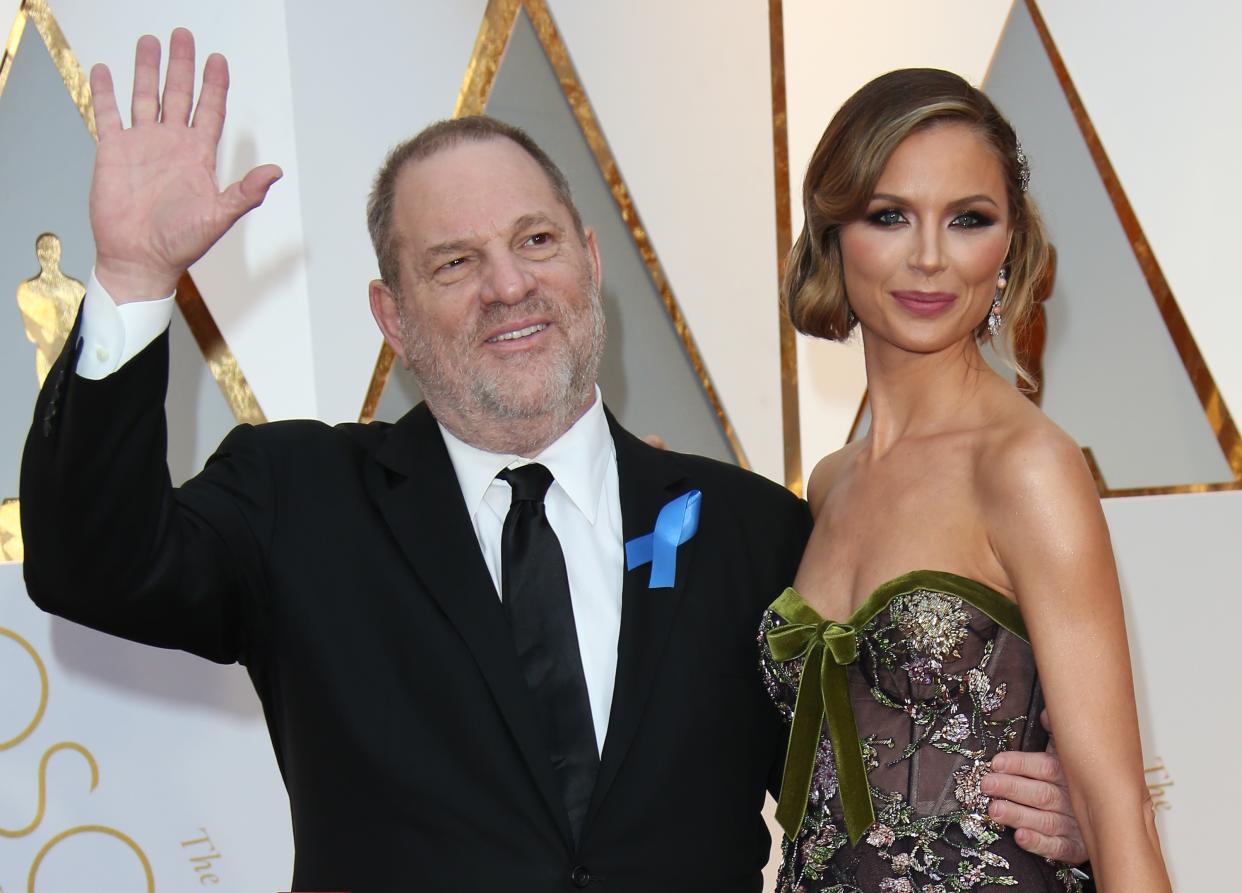 Harvey Weinstein and Georgina Chapman at the 2017 Oscars. (Photo: Getty Images)