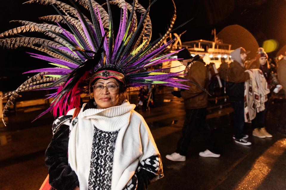 Verna Ramirez before the predawn ceremony.