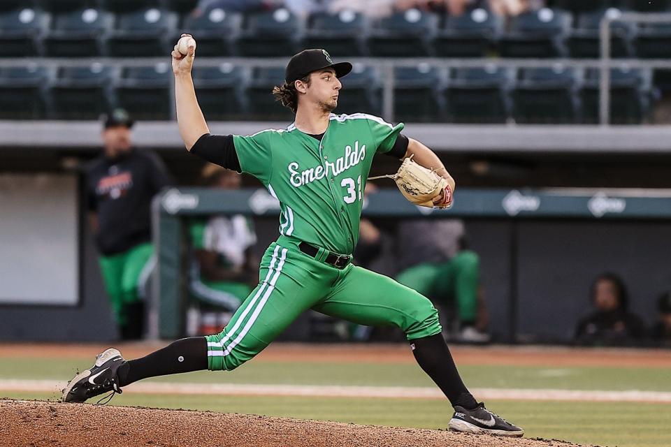 Ryan Murphy, a Ketcham alum, pitches for the Eugene Emeralds. The Emeralds won the High-A West title last week.