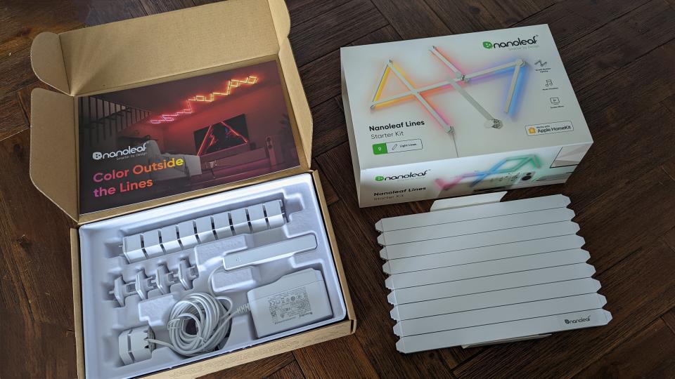 Inside the box of the Nanoleaf Lines. (Photo: Yahoo Gaming SEA)