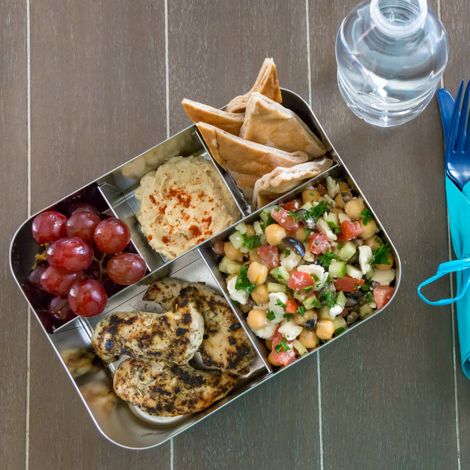 Cucumber Salad, Hummus & Pita Bento Box Lunch