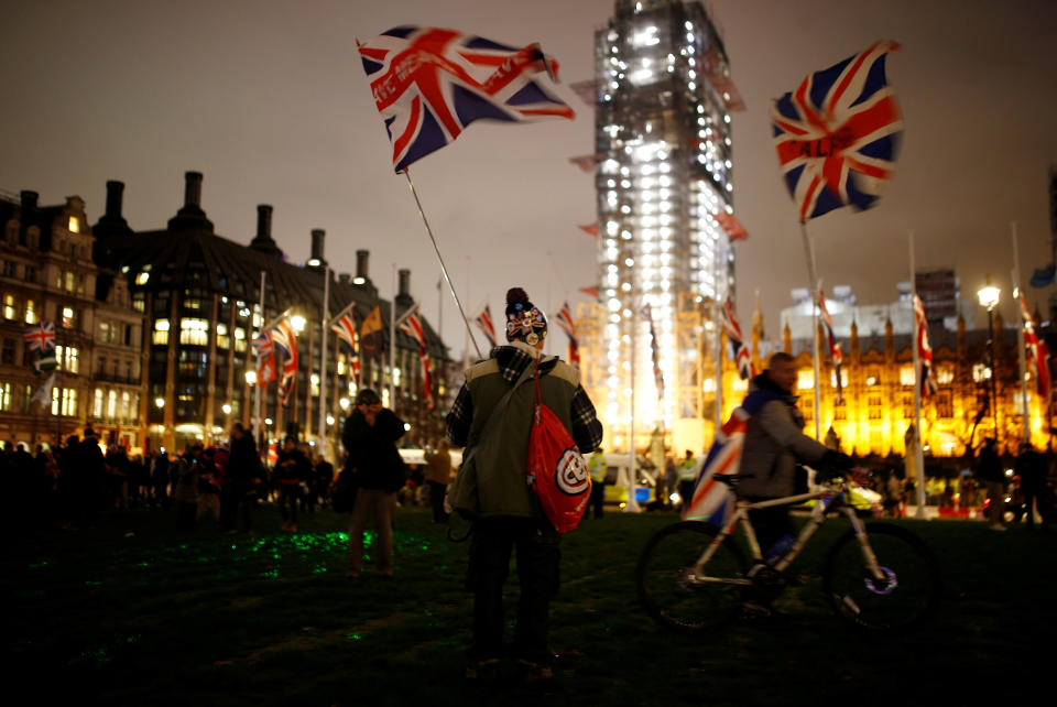 Elizabeth Tower is lit up following Boris Johnson's announcement