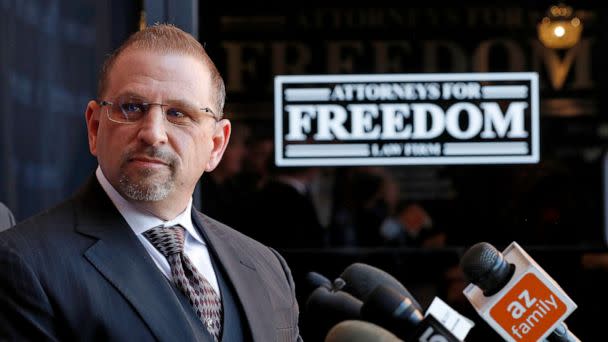 PHOTO: Attorney Marc J. Victor speaks to the media on Feb. 11, 2019, in Chandler, Ariz. (Matt York/AP, FILE)