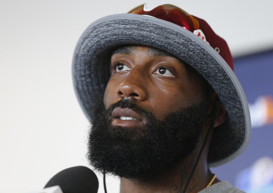 DeAngelo Hall, one of the Washington Redskins' defensive leaders, is done for the season (AP).