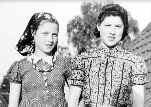 Judy Meisel (left) and her sister Rachel in Denmark after escaping from the Nazis' Stutthof concentration camp in Poland. / Credit: Courtesy of Ben Cohen