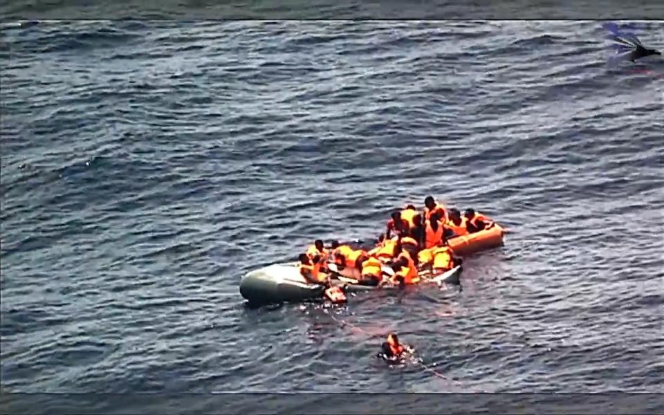 The migrants are rescued using helicopters and lifeboats - Credit: Força Aérea Portuguesa