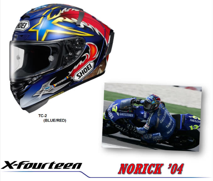 SHOEI X-Fourteen NORICK '04」阿部典史選手彩繪帽終於推出！