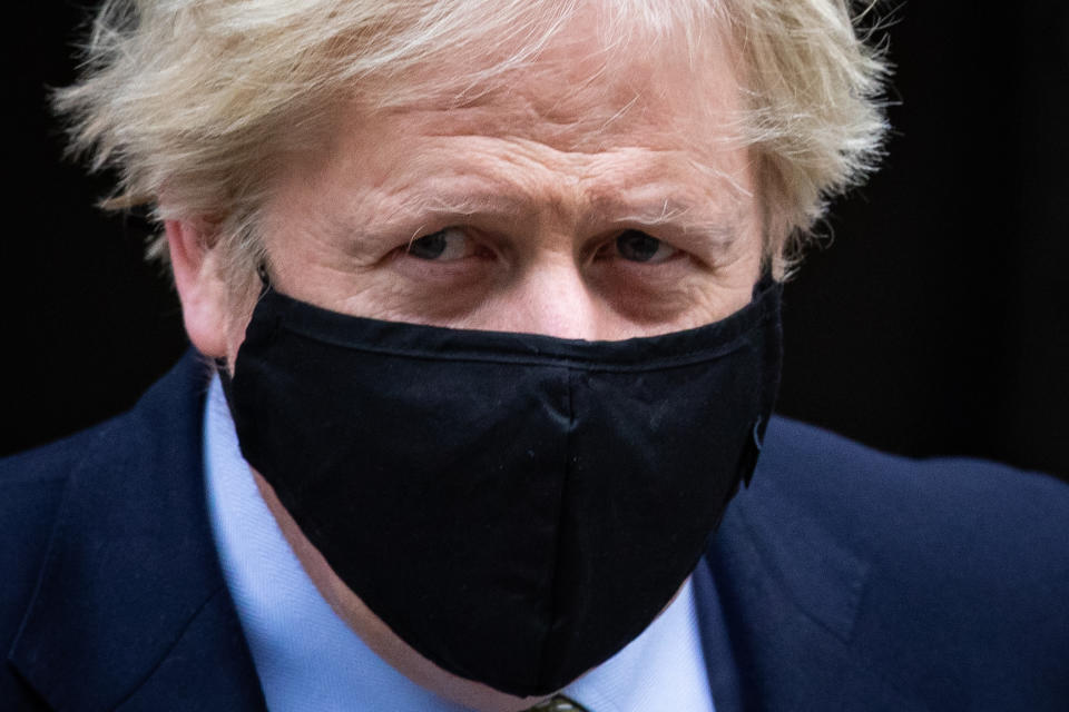 Prime Minister Boris Johnson leaves 10 Downing Street to attend Prime Minister's Questions, at the Houses of Parliament, London.