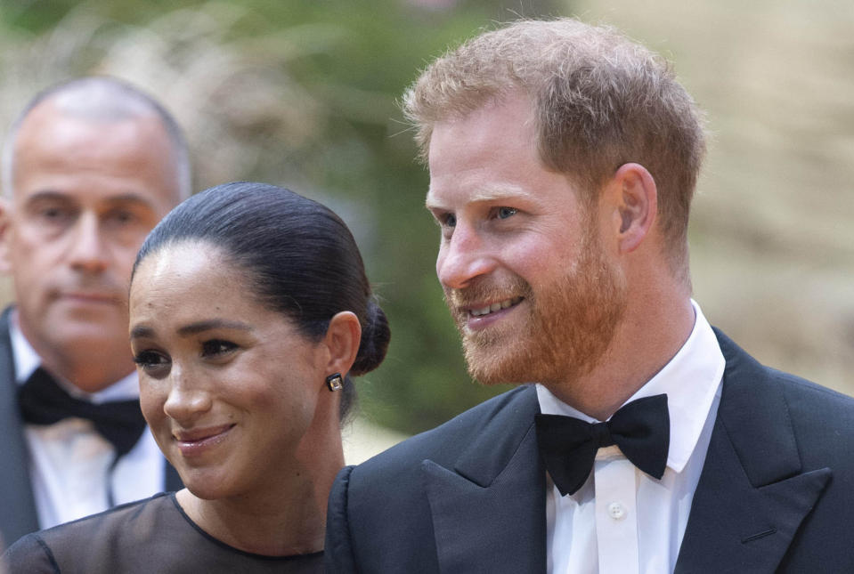 January 20th 2020 - Buckingham Palace has announced that Prince Harry and Duchess Meghan will no longer use "royal highness" titles and will not receive public money for their royal duties. Additionally, as part of the terms of surrendering their royal responsibilities, Harry and Meghan will repay the $3.1 million cost of taxpayers' money that was spent renovating Frogmore Cottage - their home near Windsor Castle. - January 9th 2020 - Prince Harry The Duke of Sussex and Duchess Meghan of Sussex intend to step back their duties and responsibilities as senior members of the British Royal Family. - File Photo by: zz/KGC-178/STAR MAX/IPx 2019 7/14/19 Prince Harry and Duchess Meghan at the premiere of "The Lion King" in London, England, UK.