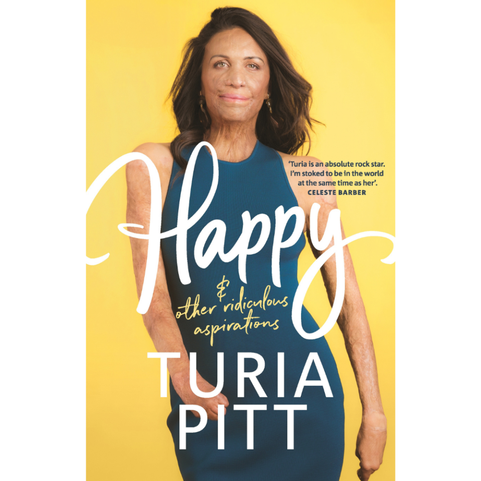 the cover of Turia Pitt's new book happy and other ridiculous aspirations 