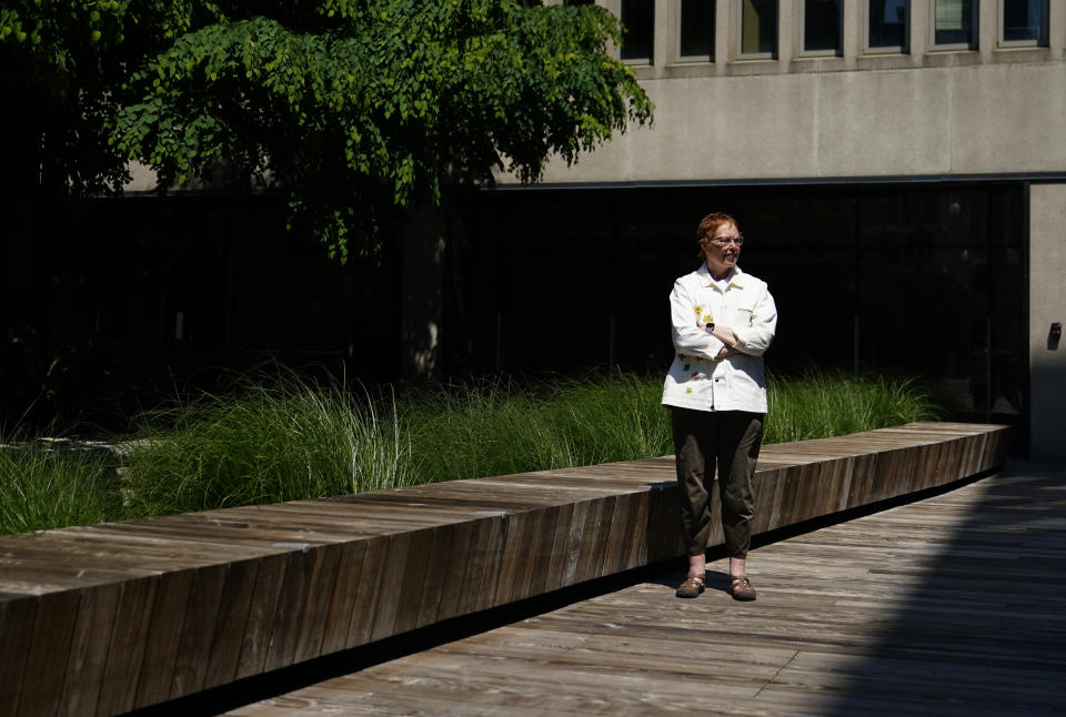 Dr. Nora Disis, director of the UW Medicine Cancer Vaccine Institute, poses for a portrait Thursday, May 25, 2023, at the institute's campus in Seattle. For the experimental cancer vaccine to work, it needs to teach the immune system's T cells to recognize cancer as dangerous, says Disis. Once trained, T cells can travel anywhere in the body to hunt down danger. (AP Photo/Lindsey Wasson)