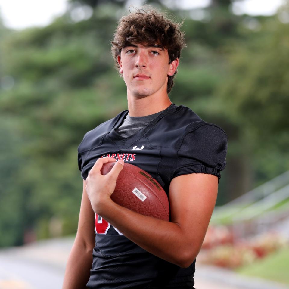 Jake Kessner, Jr., TE/DE, Rye High School, photographed Aug. 24, 2023 for lohud Super 11.