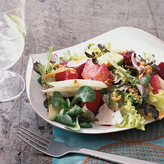 Watermelon and Papaya Salad with Tequila Vinaigrette