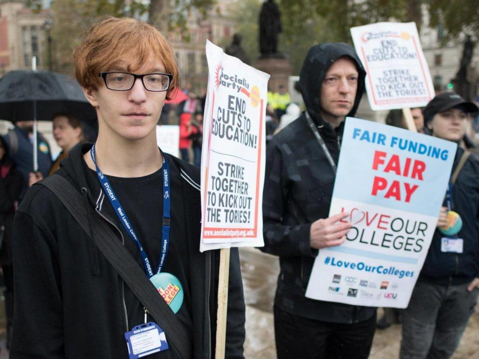 Mr Corbyn said there had been 'chronic underfunding of education' (PA)