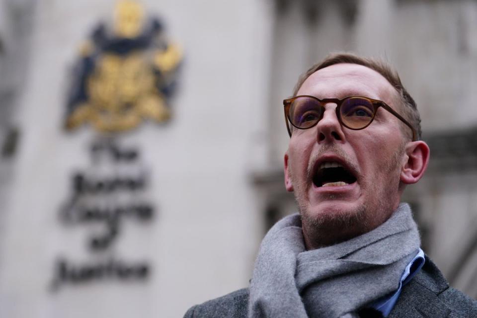 Laurence Fox makes a statement outside the Royal Courts of Justice (PA Wire)