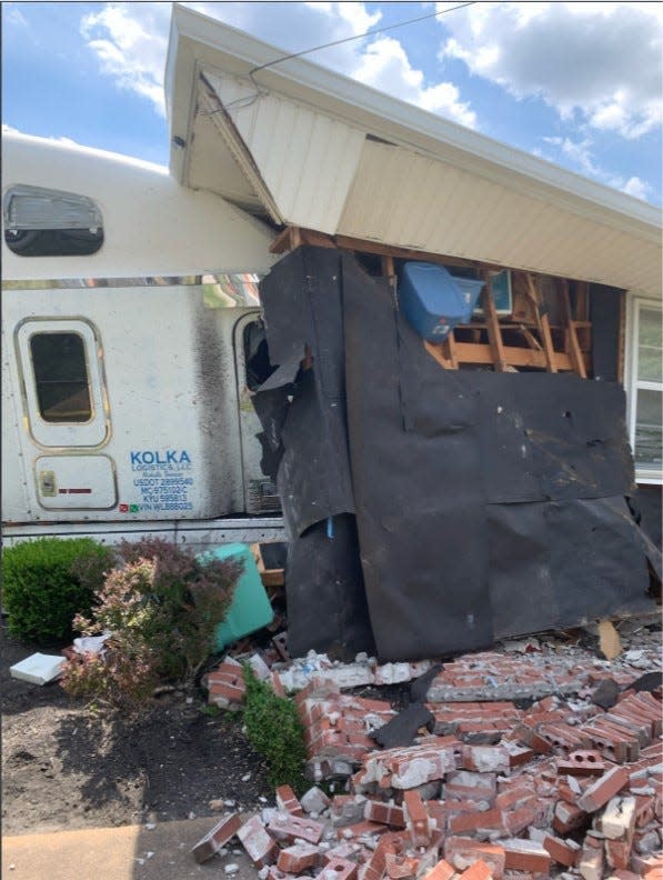 A big rig crashed into the garage of a home in Nashville's Donelson neighborhood on June 24, 2021.