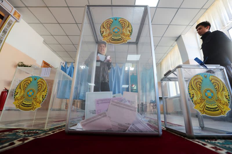People vote during Kazakhstan's parliamentary election