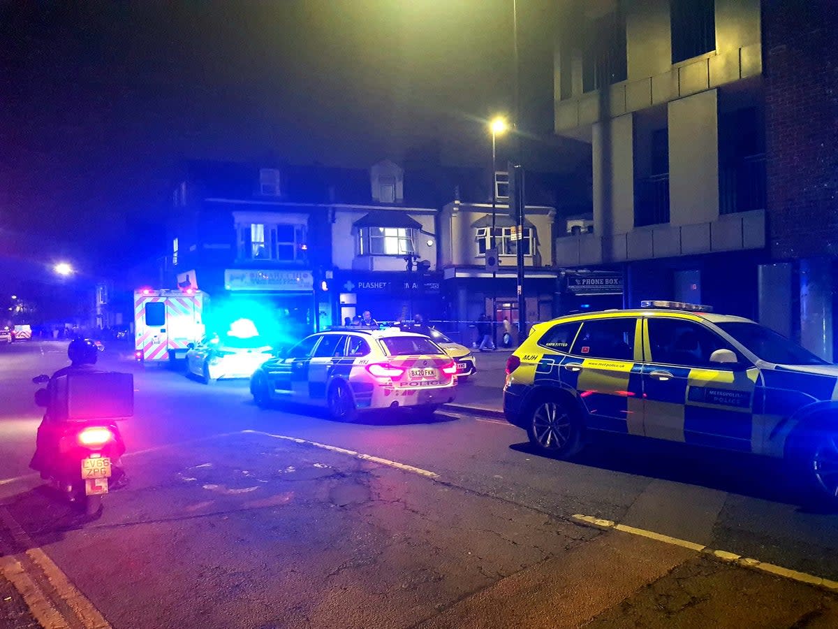 Emergency services at the scene in Plashet Grove, East Ham (Zakir Hussain)