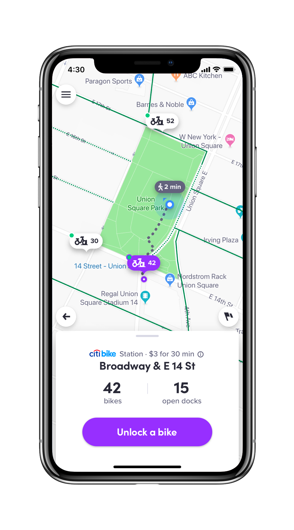 Lyft app bike lanes