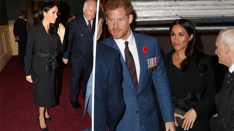 Meghan Markle stepped out alongside husband Harry and the rest of the royals to mark the 100th year of Remembrance Day. But the internet was confused about her stockings. Source: Getty