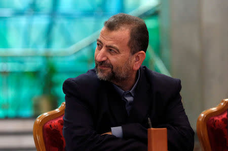 FILE PHOTO: Head of Hamas delegation Saleh Arouri attends a reconciliation deal signing ceremony in Cairo, Egypt, October 12, 2017. REUTERS/Amr Abdallah Dalsh