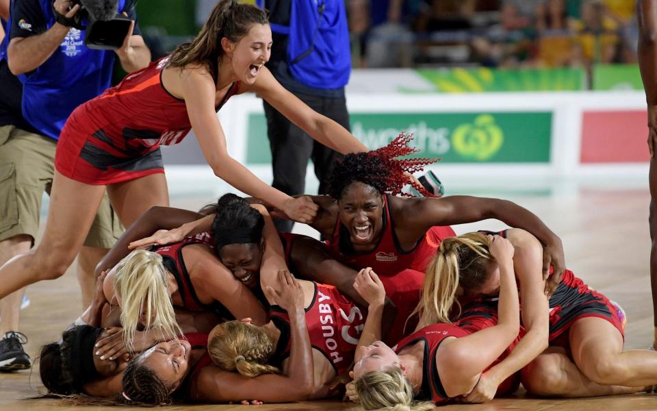 England score in last second of netball final to secure most dramatic and unlikely of Commonwealth gold medals