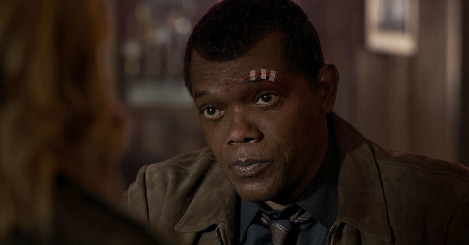 Samuel L Jackson in Captain Marvel (credit: Disney)