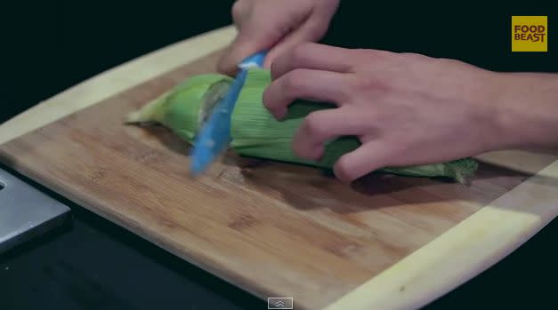 Guys, cook whole ears of corn in the <a href="https://www.youtube.com/watch?v=2kC33tqU7Zg" target="_blank"> in the microwave</a>. Try it. 