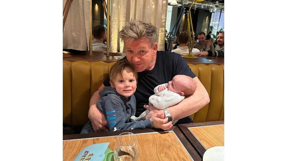 Gordon Ramsay with son Oscar and baby Jesse James 