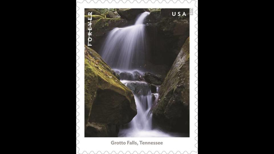 Grotto Falls, in the Great Smoky Mountain National Park in Tennessee, was also honored with a forever stamp.