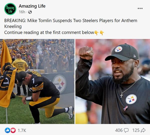 Did Mike Tomlin really tell the Steelers they could not kneel during  national anthem? 