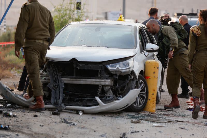 Scene of a car ramming incident near Jericho