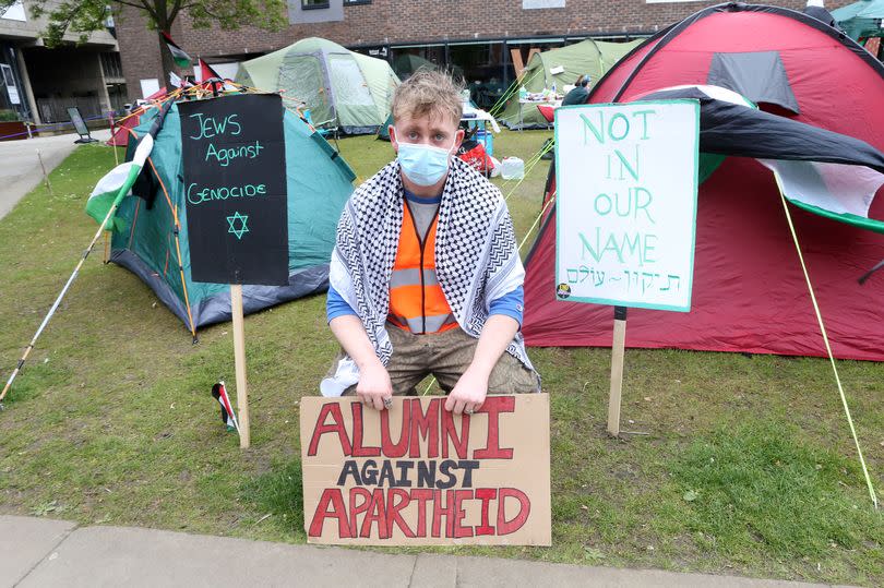 Lewi, the spokesperson for Apartheid Off Campus Newcastle.