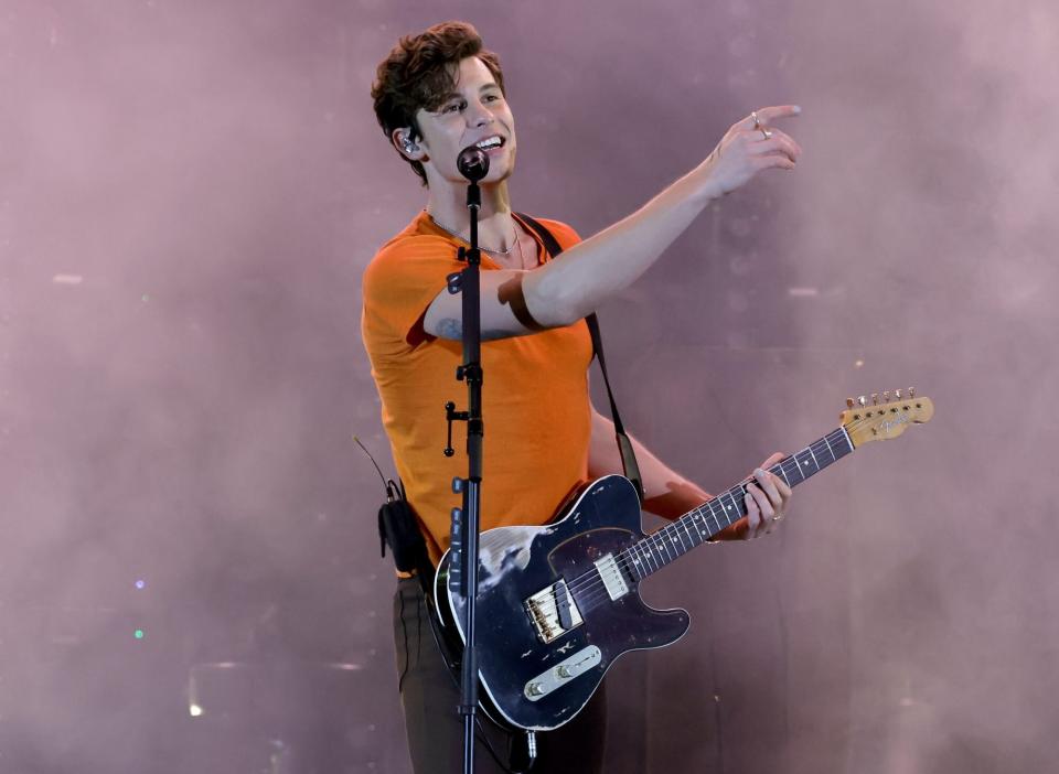 CARSON, CALIFORNIA - JUNE 04: (FOR EDITORIAL USE ONLY) Shawn Mendes performs onstage at the 2022 iHeartRadio Wango Tango at Dignity Health Sports Park on June 04, 2022 in Carson, California. (Photo by Kevin Winter/Getty Images for iHeartRadio)