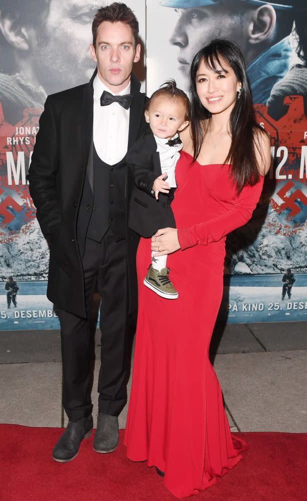 Jonathan Rhys Meyers with wife Mara Lane and son Wolf