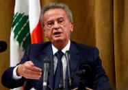 FILE PHOTO: Lebanon's Central Bank Governor Riad Salameh speaks during a news conference at Central Bank in Beirut