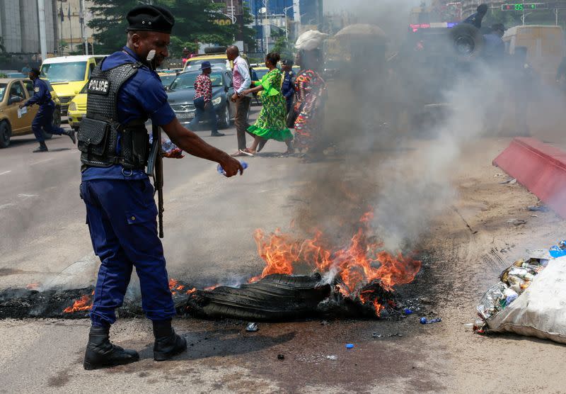 Congo police disperse protesters near western embassies with tear gas in Kinshasa