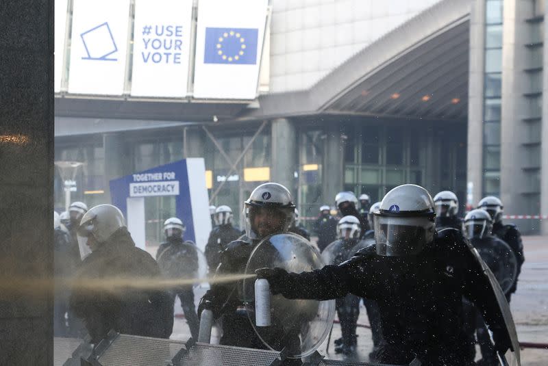 FILE PHOTO: Farmers protest in Brussels