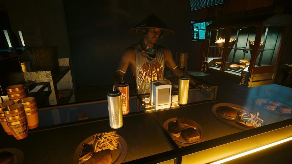 hotdog vendor in Cyberpunk