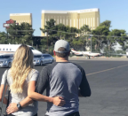 <p>Jason Aldean and his wife returned to Las Vegas — one week after his show was interrupted by gunfire — to visit some of the victims. “Feels surreal being back in Vegas today,” wrote the singer’s wife. “Visiting some of the strongest people we have ever met… fighting the toughest battle of them all… for their lives. You have helped us try to begin the healing process by seeing the strength each one of you have. Thank you for today. We will never forget.” (Photo: <a rel="nofollow noopener" href="https://www.instagram.com/p/BaAL0__BONB/?hl=en&taken-by=brittanyaldean" target="_blank" data-ylk="slk:Brittany Kerr via Instagram;elm:context_link;itc:0;sec:content-canvas" class="link ">Brittany Kerr via Instagram</a>) </p>