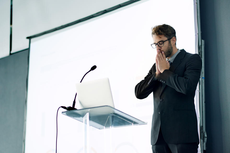 Public speaking anxiety is a common social fear, but there are ways to overcome it. Photo: Getty