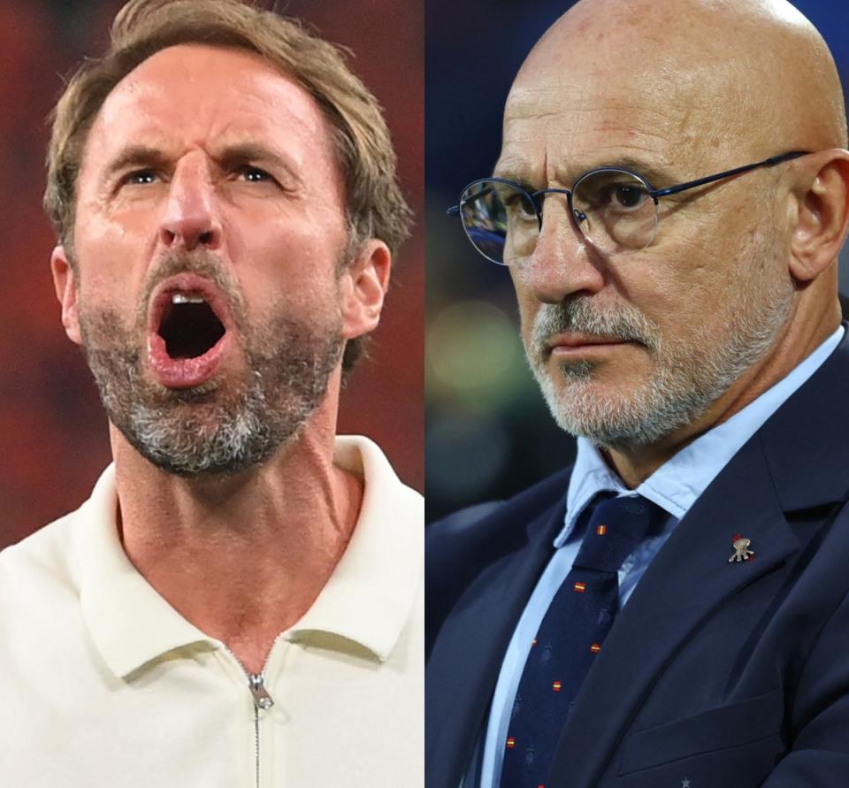Similarities: Gareth Southgate and Luis de la Fuente have both silenced critics en route to Euro 2024 final (Getty Images/Reuters)